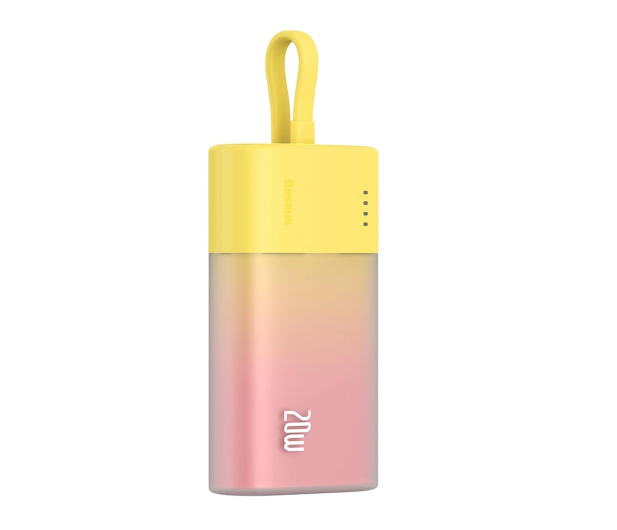 Baseus Powerbank Popsicle 5200mAh 20W z kablem zółto-różowy - 1502078 - zdjęcie 2